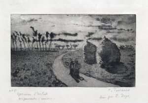 Alkonyat szénakazalokkal, 1879 alkotó: Camille Pissarro