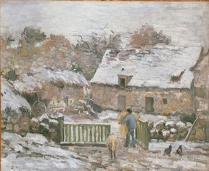 Montfoucault-i farm: Hóhatás, 1874-1876 alkotó: Camille Pissarro
