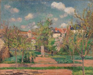 Kert teljes napfényben alkotó: Camille Pissarro