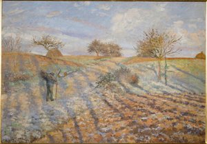 Gelee blanche (Hoarfrost) (olaj, vászon) alkotó: Camille Pissarro