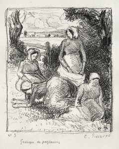 Parasztok csoportja alkotó: Camille Pissarro