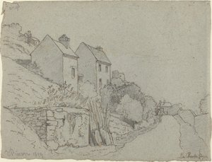 Házak egy út mellett alkotó: Camille Pissarro