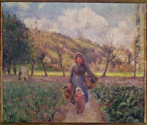 A kertben (olaj, vászon) alkotó: Camille Pissarro