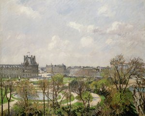 Tuileriák kertje, tavaszi reggel; Tuileriák kertje, reggel, tavasz, 1900 alkotó: Camille Jacob Pissarro