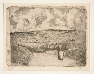 La Femme sur la route (A nő az úton) alkotó: Camille Pissarro