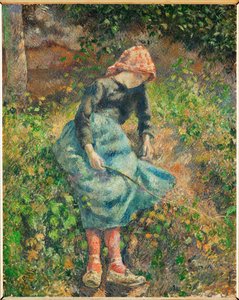 La bergere ou Jeune fille a la baguette, paysanne assise (olaj, vászon) alkotó: Camille Pissarro
