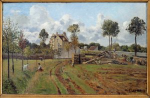 Tájkép. Kilátás Louveciennesre. Camille Pissarro (1830-1903) festménye 1872 V. 0,51x0,81 m Párizs, Orsay Múzeum alkotó: Camille Jacob Pissarro
