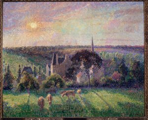 Eragny táj, templom és farm Camille Pissarro (1830-1903) festménye 1895 V. 0,6x0,73 m Párizs, Muse d