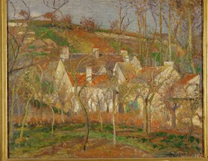 Les Toits Rouges, Falusi sarok, Téli hatás (olaj, vászon) alkotó: Camille Pissarro