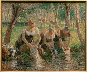 Les lavandieres ... (olaj, vászon) alkotó: Camille Pissarro
