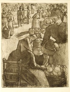Zöldségpiac Pontoise-ban alkotó: Camille Pissarro