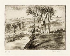 Tájkép Osnyban alkotó: Camille Pissarro