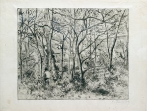 Táj erdő alatt, a Pontoise Ermitázsban, 1879 alkotó: Camille Pissarro