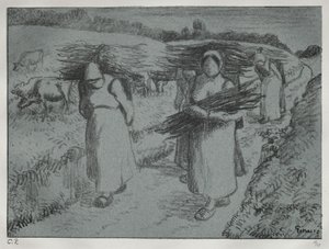 Buzikat cipelő parasztok alkotó: Camille Pissarro