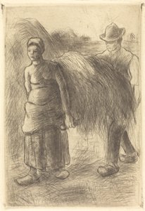 Parasztok szénát cipelve alkotó: Camille Pissarro