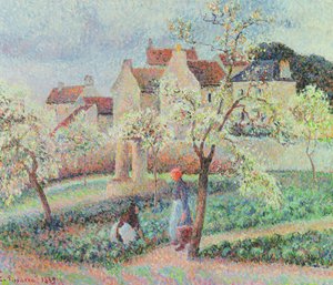 Szilvafák virágban, 1889 alkotó: Camille Jacob Pissarro