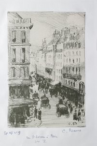 Rue Saint-Lazare, Párizs, 1897 alkotó: Camille Pissarro