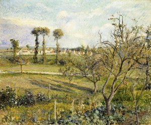 Naplemente Valhermeilben, Pontoise közelében; Naplemente Valhermeilben, Pontoise közelében, 1880 alkotó: Camille Jacob Pissarro