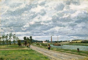 The Banks Of The Oise Pontoise közelében (olaj, vászon) alkotó: Camille Pissarro