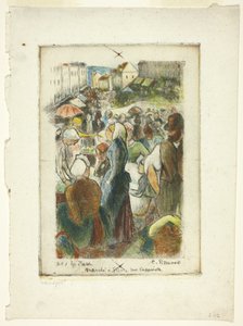 Piac Gisorsban; Rue Cappeville alkotó: Camille Pissarro