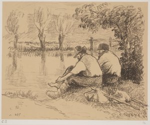 A csavargók, 1894 körül (litho) alkotó: Camille Jacob Pissarro