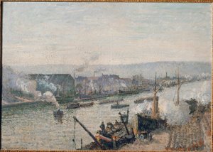 Rouen kikötője (olaj, vászon) alkotó: Camille Pissarro