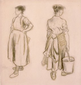 „Két tanulmány egy lányról”, 1890 alkotó: Camille Pissarro