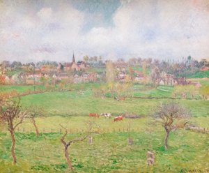 Kilátás a Bazincourt-ra alkotó: Camille Pissarro