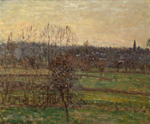 Bazincourt kilátása, tél alkotó: Camille Pissarro