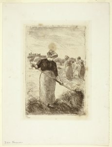 A szénát dobáló nők alkotó: Camille Pissarro