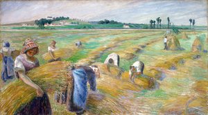 ""a betakarítás"" Camille Pissarro (1830-1903) festménye, mérete 70,3x126 cm 1882 National Museum of Western Art, Tokió alkotó: Camille Pissarro