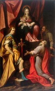 Madonna gyermekkel és szentekkel, Vitale és Jerome, Camillo Procaccini munkája, a modenai Galleria Estense-ben konzervált