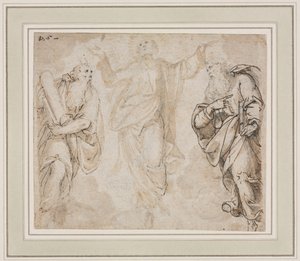 The Transfiguration recto, Study of Hands verso, c. 1590. alkotó: Camillo Procaccini