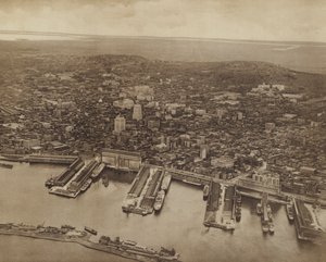 Montreal általános látképe, észak felé nézve (fekete-fehér fotó) alkotó: Canadian Photographer