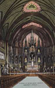A Notre Dame templom belseje, Montreal, Kanada (fotó)