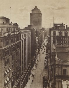 St James Street, a banki és üzleti központ (fekete-fehér fotó) alkotó: Canadian Photographer