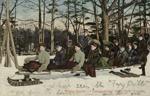 Szánkózás, High Park, Toronto, Kanada (színes fotó) alkotó: Canadian Photographer