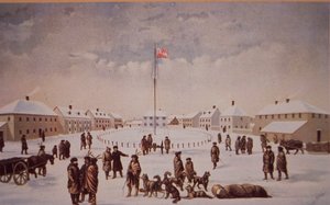 Riel lázadása Kanadában, Fort Garry, amelyet Riel 1869-ben elfoglalt, 19. század végén (olaj, vászon)