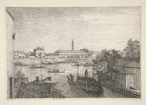 Ale Porte del Dolo (Dolo zárainál), a Vedute sorozatból (Nézetek) alkotó: Canaletto (Giovanni Antonio Canal)