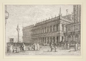 A könyvesbolt. V., a Vedute sorozatból (Nézetek) alkotó: Canaletto (Giovanni Antonio Canal)