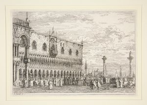 La Piera del Bando, V., a Vedute sorozatból (Nézetek) alkotó: Canaletto (Giovanni Antonio Canal)