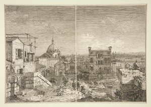 A ház felirattal [és] A ház perstílussal, a Vedute sorozatból (Nézetek) alkotó: Canaletto (Giovanni Antonio Canal)