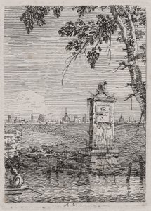 A kis emlékmű, a Vedute sorozatból (Nézetek) alkotó: Canaletto (Giovanni Antonio Canal)