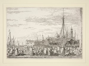 The Market on the Molo, a Vedute sorozatból (Nézetek) alkotó: Canaletto (Giovanni Antonio Canal)