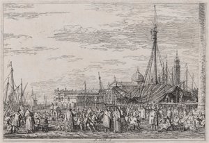 The Market on the Molo, a Vedute sorozatból (Nézetek) alkotó: Canaletto (Giovanni Antonio Canal)