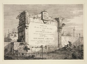 Címtábla, a Vedute sorozatból (megtekintések) alkotó: Canaletto (Giovanni Antonio Canal)