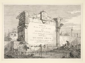 Címtábla, a Vedute sorozatból (megtekintések) alkotó: Canaletto (Giovanni Antonio Canal)