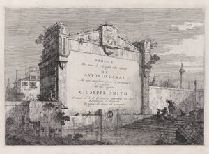 Címtábla, a Vedute sorozatból (megtekintések) alkotó: Canaletto (Giovanni Antonio Canal)