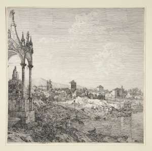 Kilátás egy városra egy püspökkel alkotó: Canaletto (Giovanni Antonio Canal)