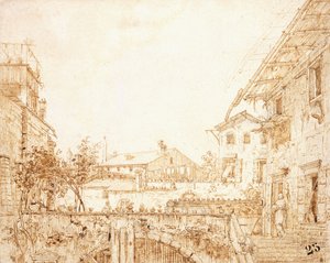 Kilátás egy teraszra Padovában, alkotó: Giovanni Antonio Canal